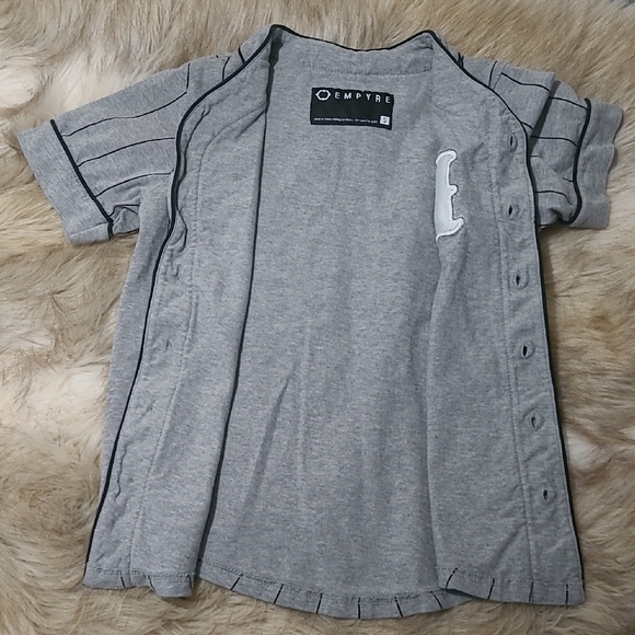 Gray Striped Kids Baseball Shirt - Picture 6 of 6
